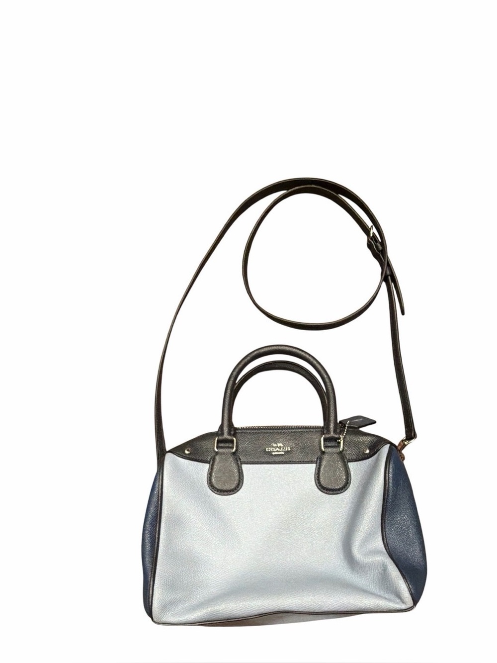 Coach Mini Bennett Satchel in Two-Tone Light Blue and Navy